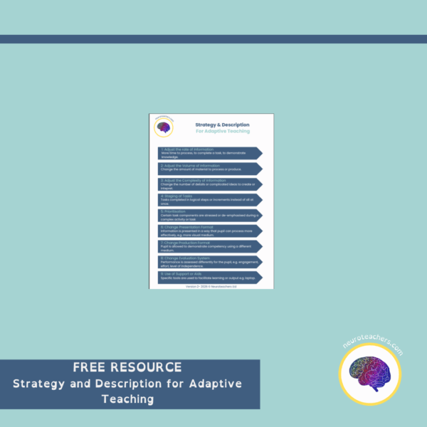 * Neuroteachers Strategy and Description For Adaptive Teaching *